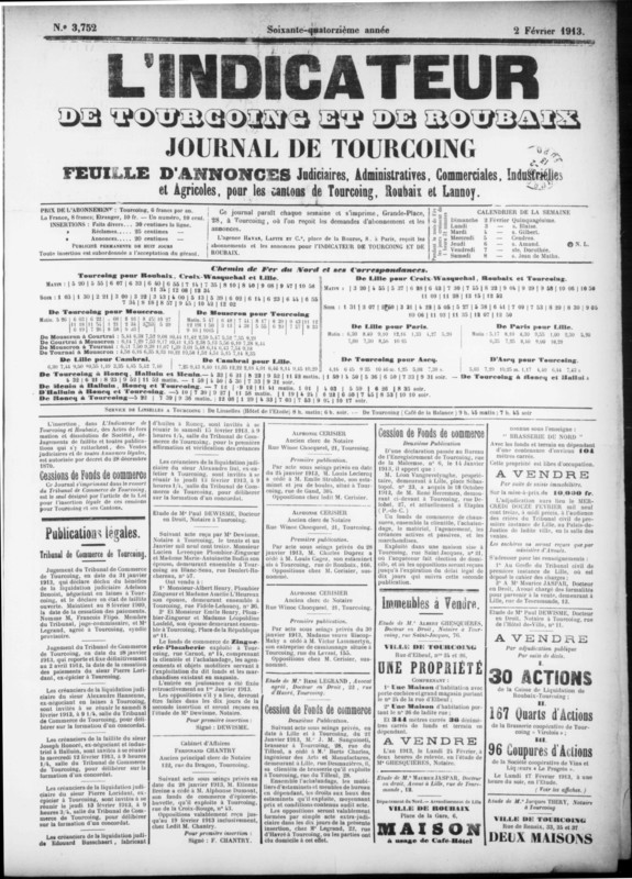 L’Indicateur de Roubaix et de Tourcoing