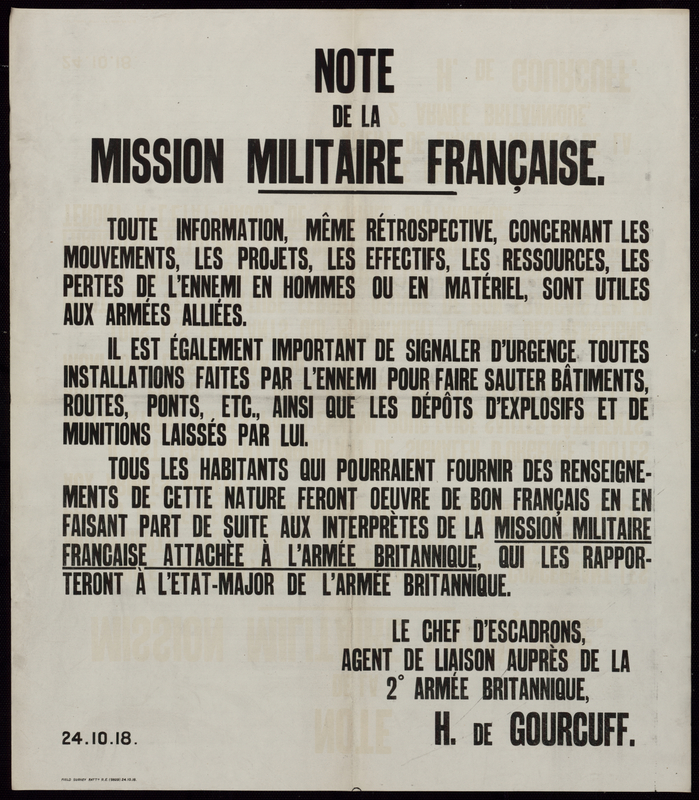 Note de la mission militaire française