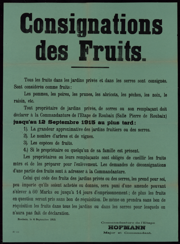 Consignations des fruits