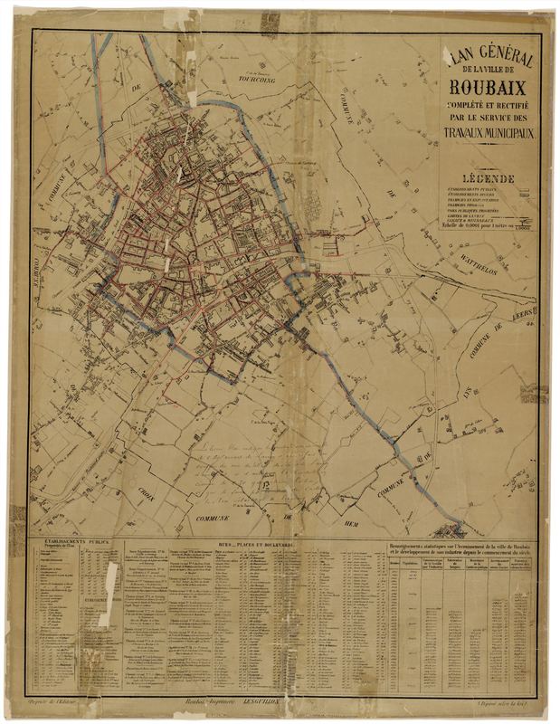 Plan général de la ville de Roubaix, après 1878..