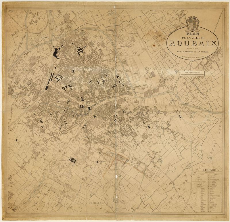 Plan de Roubaix, 1889.