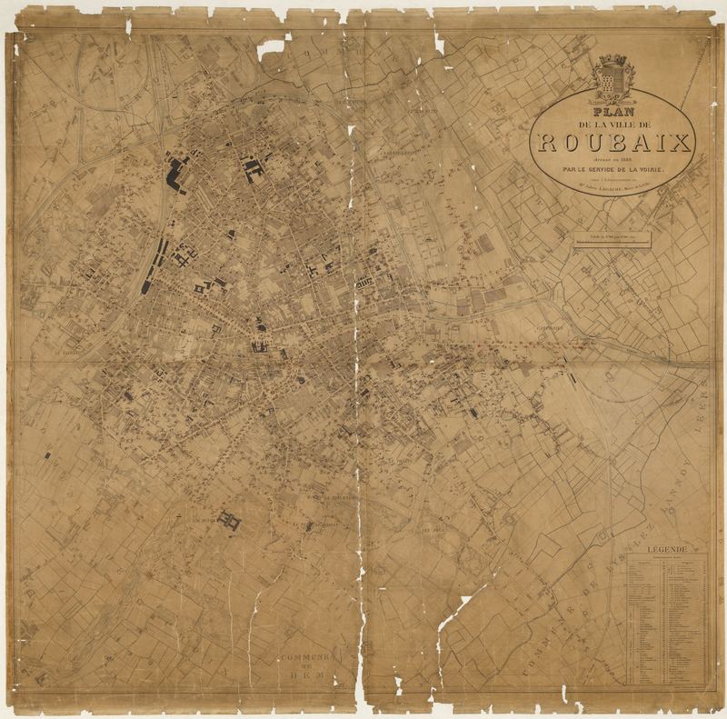 Plan de Roubaix, 1889.