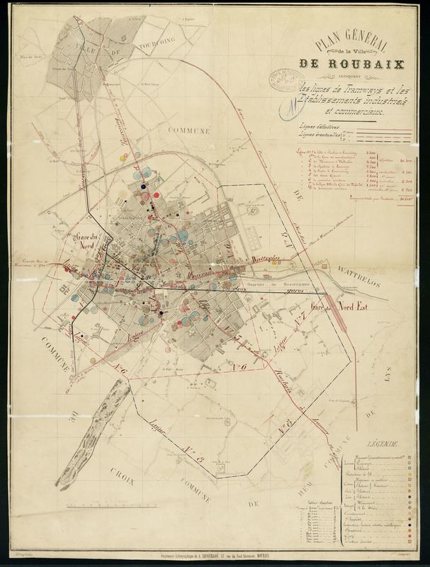 Plan général de la ville de Roubaix, sans date [fin XIXè siècle].