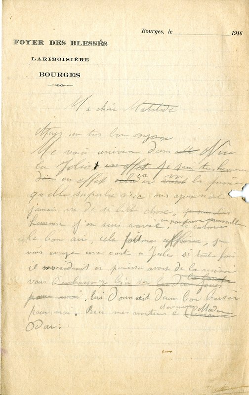 Lettre de M. Montel à Edouard, 7 juin 1916