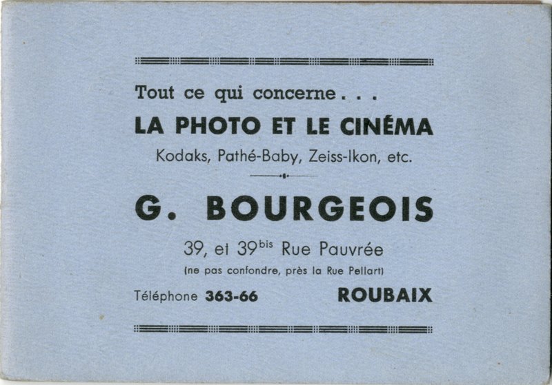 Un carnet photographique du magasin G. Bourgeois