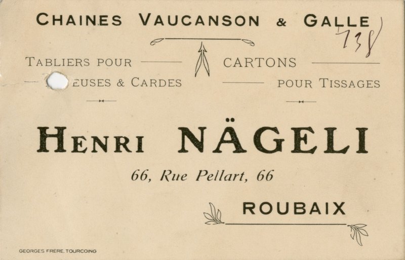 Une carte pour le magasin de chaînes industrielles Henri Nägeli