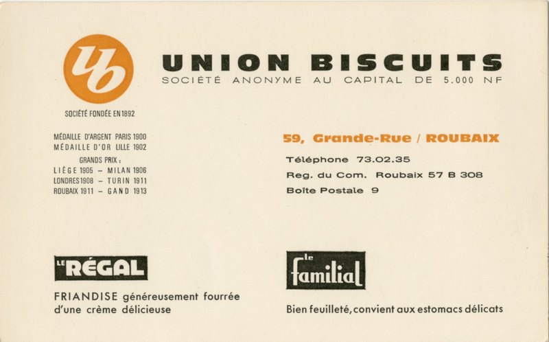 Une carte de l'Union Biscuit