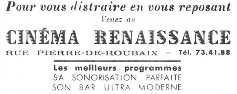 Cinéma "Renaissance" au 136-138 rue Pierre de Roubaix - imprimé publicitaire