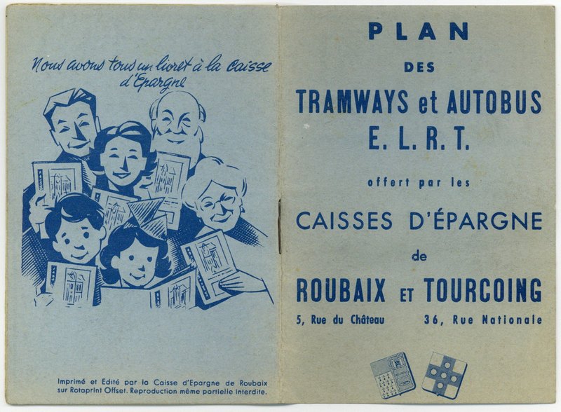 Le plan des tramways et autobus E.L.R.T.