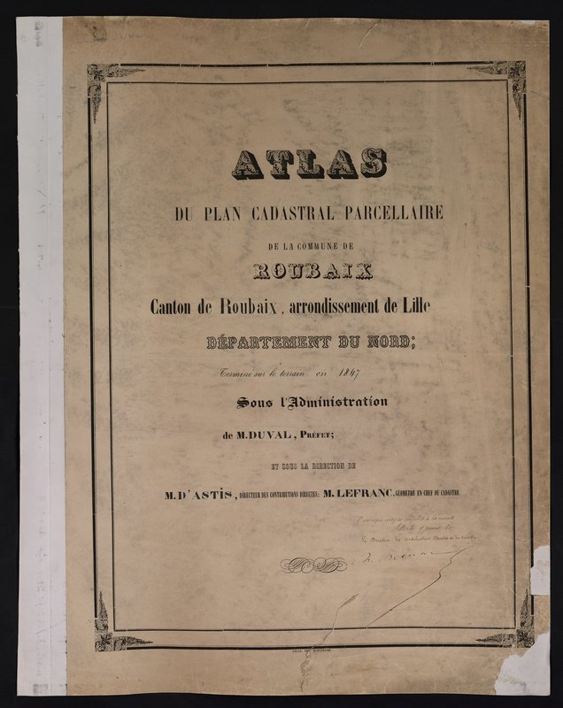 Copie du plan cadastral de 1847 (1867)