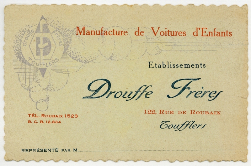 Etablissement Drouffe Frères, manufacture de voitures d'enfants - carte de visite 