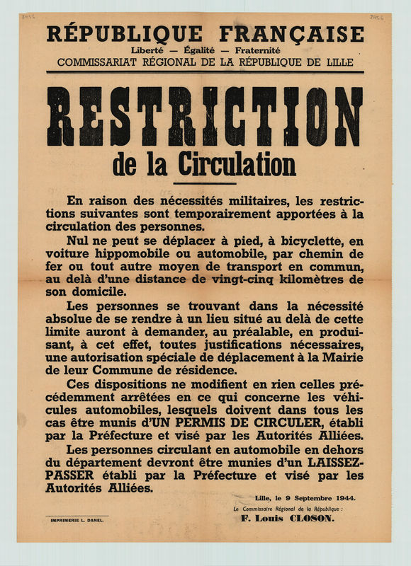 Restriction de circulation