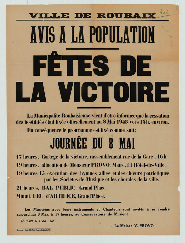 Fêtes de la victoire 8 mai 1945