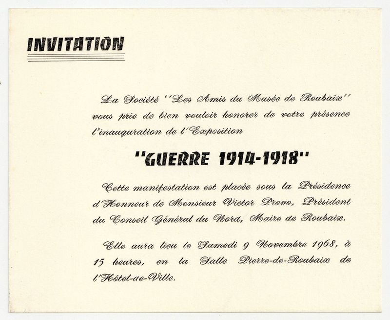 Inauguration de l'exposition : Guerre 1914-1918