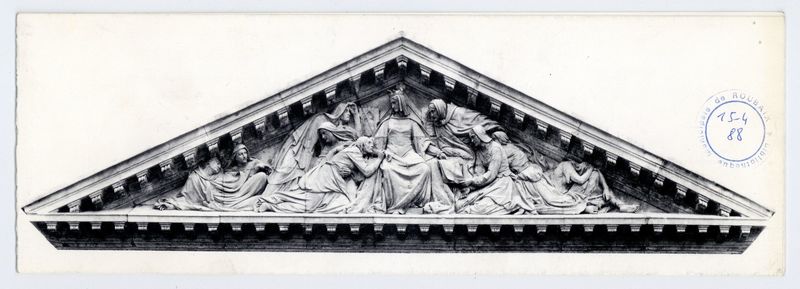 Inauguration du haut-relief : Isabeau de Roubaix fondant l'hôpital Sainte-Elisabeth (1867)