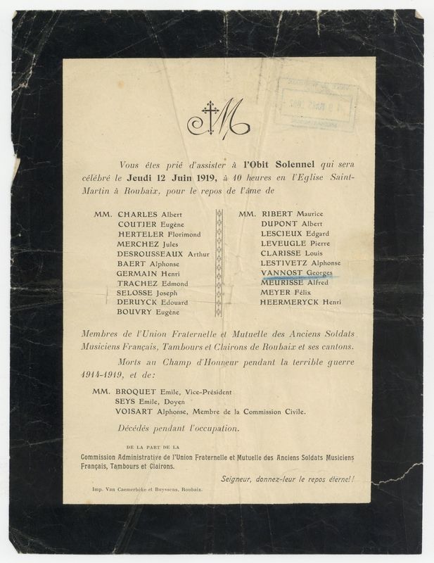 Commission Administrative de l'Union Fraternelle et Mutuelle des Anciens Soldats Musiciens Français, Tambours et Clairons