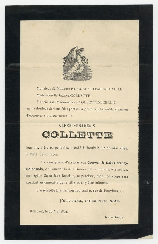 Décès de Albert-François Collette