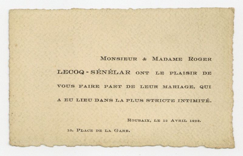 Mariage de M et Mme Lecoq-Sénélar