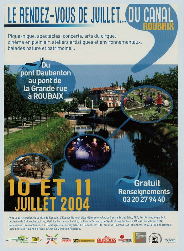 Les rendez-vous de juillet du canal de Roubaix