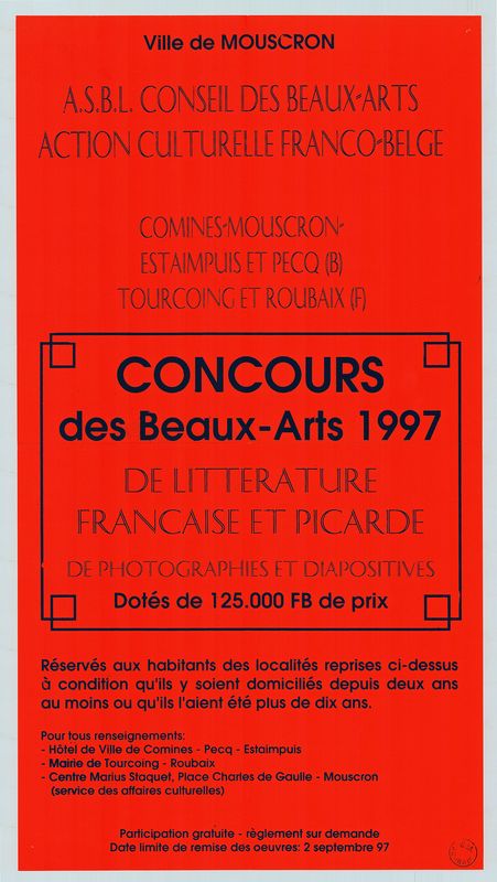 Concours de beaux-arts, de littérature française et picarde