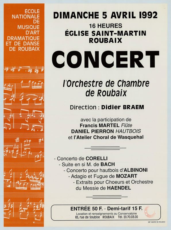 Concert de l'orchestre de chambre de Roubaix
