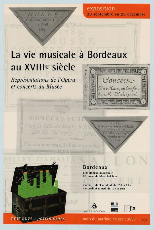 La vie musicale à Bordeaux au 18ème siècle