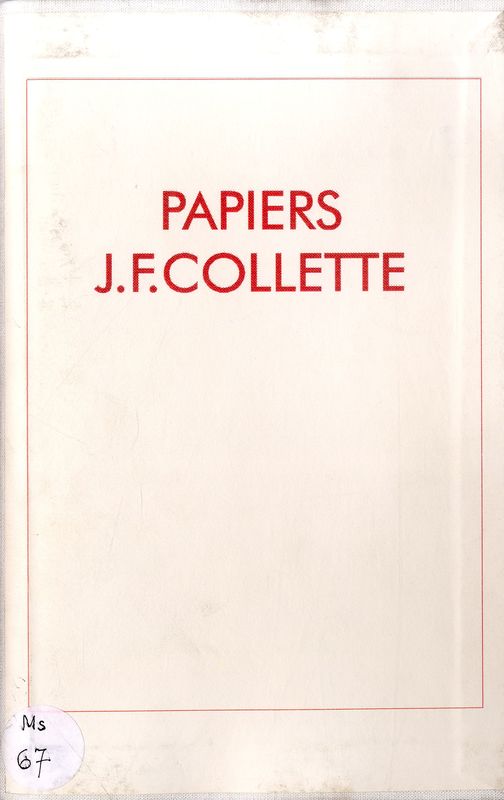 Papiers Jean-François Collette, menuisier de Roubaix