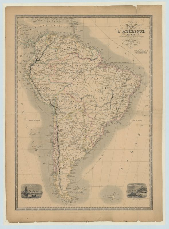 Nouvelle carte physique de l'Amérique du Sud