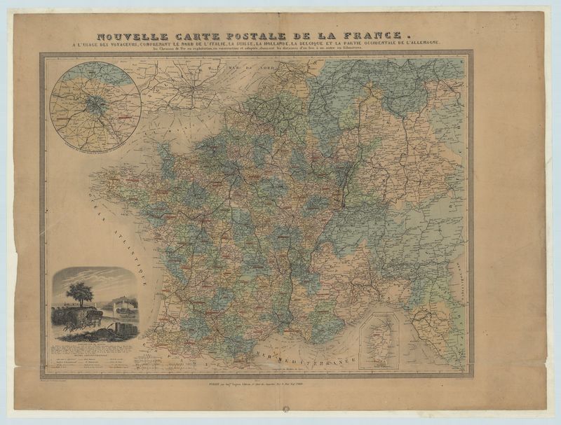 Nouvelle carte postale de la France à l'usage des voyageurs