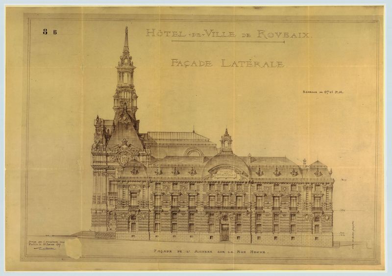 Hôtel de Ville de Roubaix : façade latérale