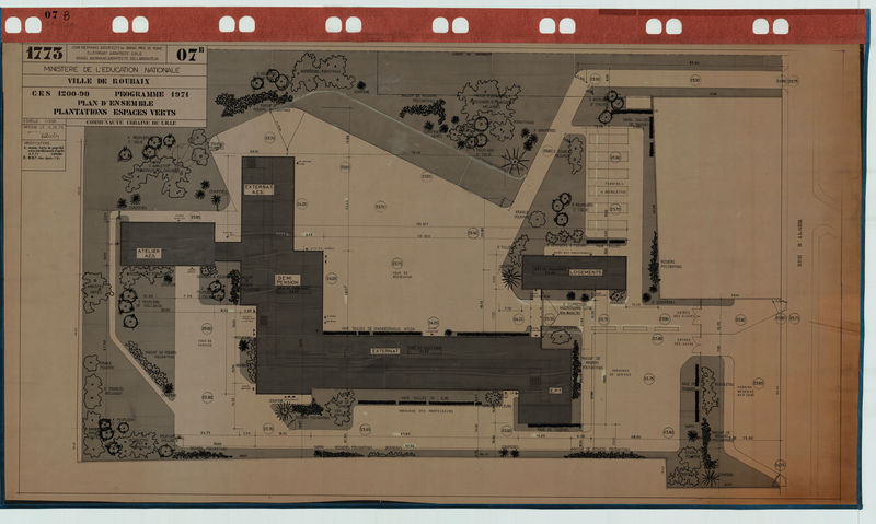 Plan pour la construction du collège Albert Samain