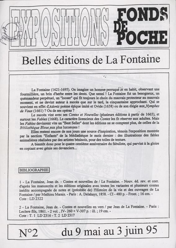 n°2 - Belles éditions de La Fontaine 