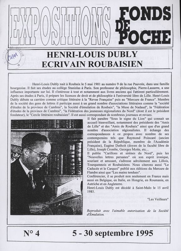 n°4 - Henri-Louis Dubly écrivain roubaisien