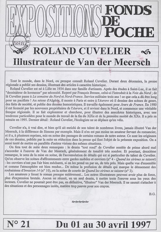 n°21 - Roland Cuvelier, illustrateur de Van Der Meersch