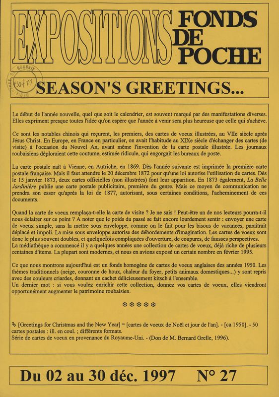 n°27 - Season's greetings... [cartes de voeux]