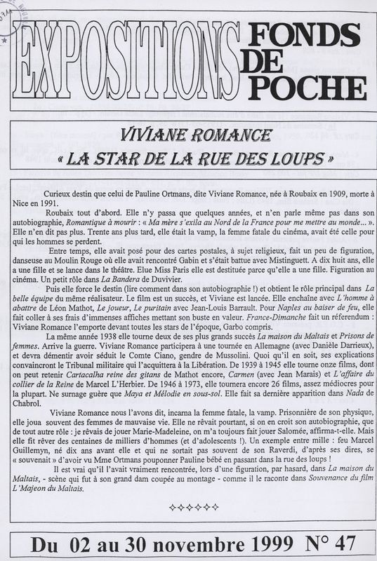 n°47 - Viviane Romance, la star de la rue des Loups