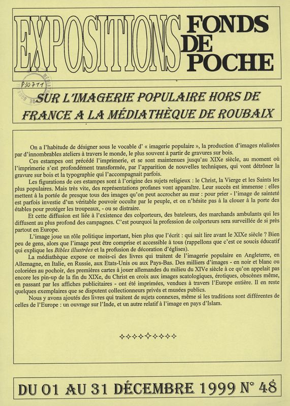 n°48 - Sur l'imagerie populaire hors de France à la Médiathèque de Roubaix