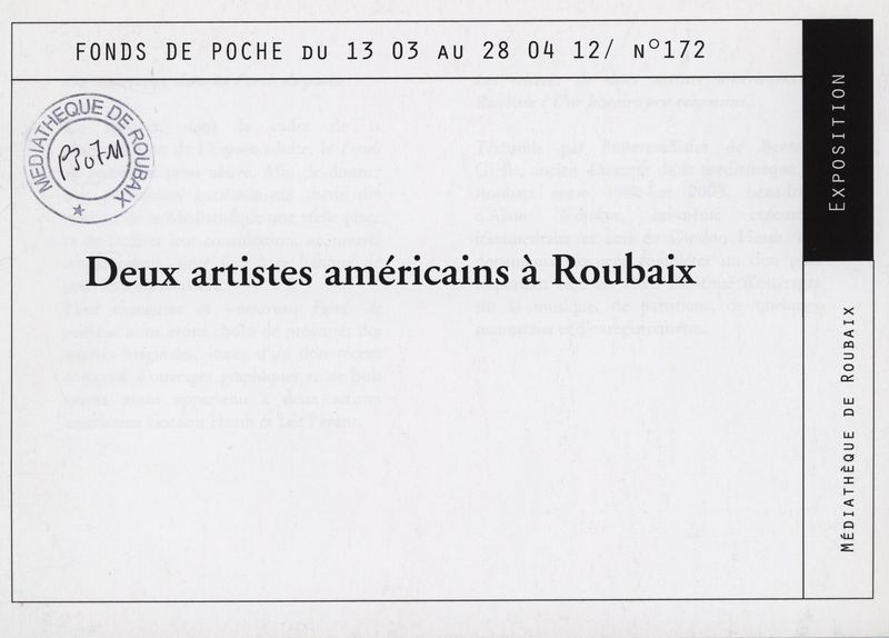 n°172 - Deux artistes américains à Roubaix