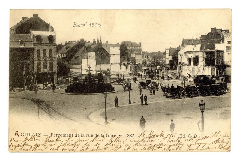 Percement de la rue de la Gare en 1882