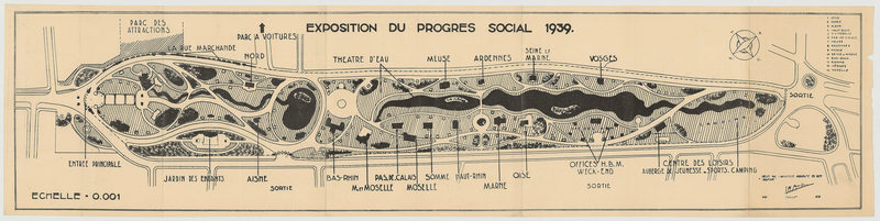 Parc Barbieux : plan de l'Exposition du Progrès Social de 1939.