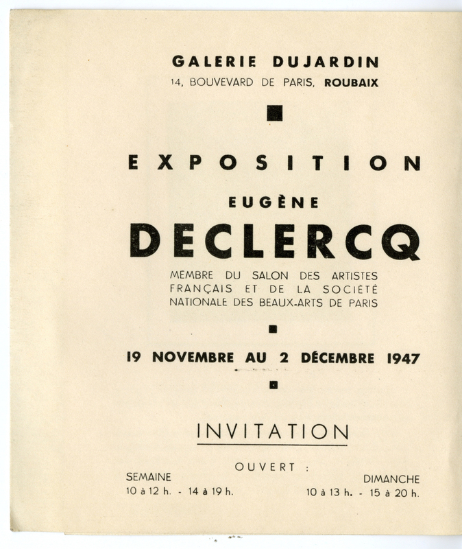 Exposition d'Eugène Declercq