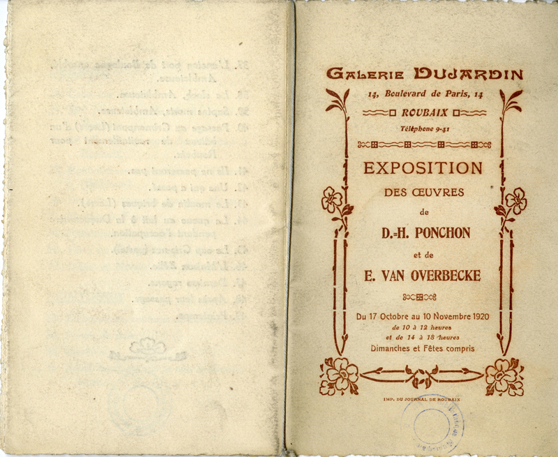 Livret de l'exposition de D.-H. Ponchon et de E. Van Overbecke