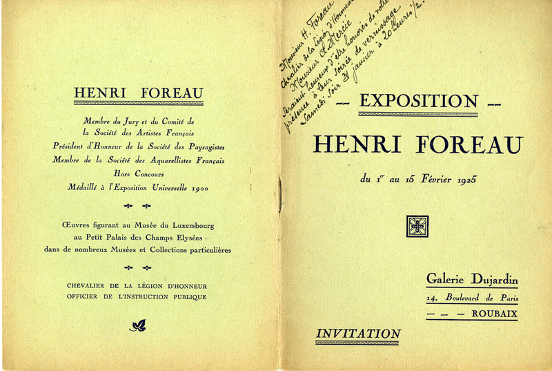 Livret de l'exposition Henri Foreau