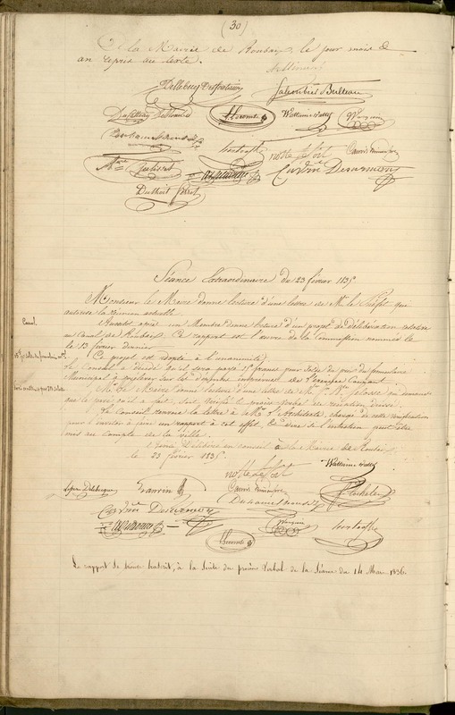 Registre des délibérations de 1835 page 30