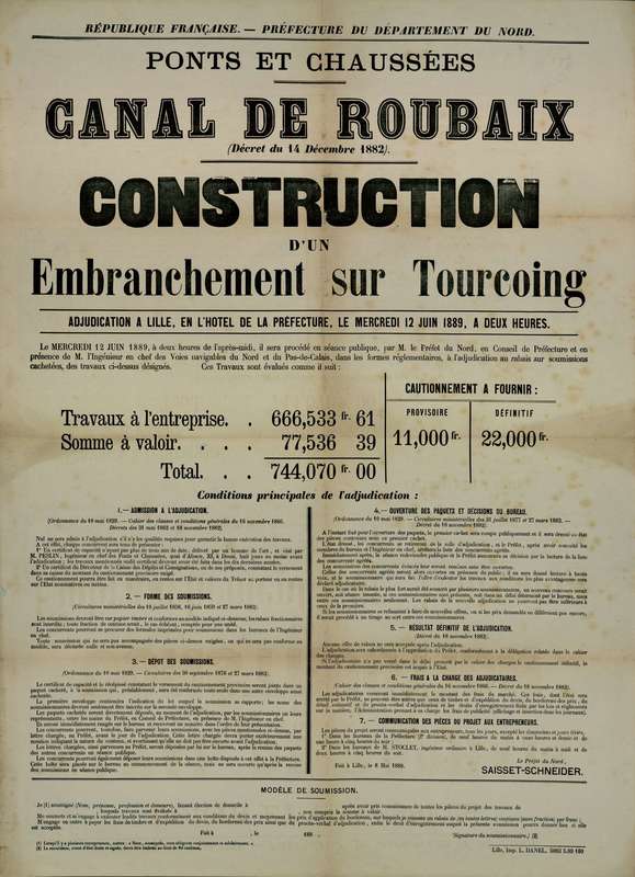 Construction d'un embranchement sur Tourcoing