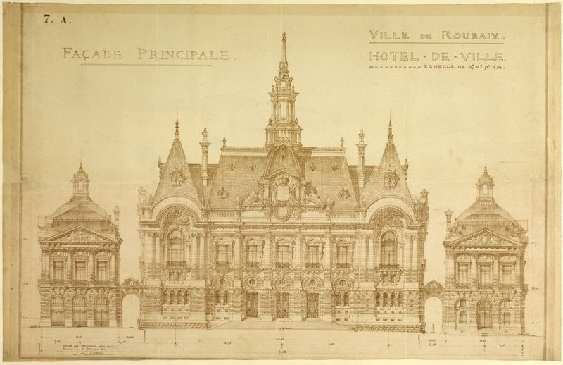 Façade principale pour l'hôtel de ville de 1911 (projet).