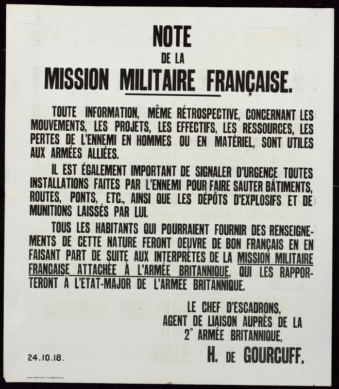Note de la mission militaire française