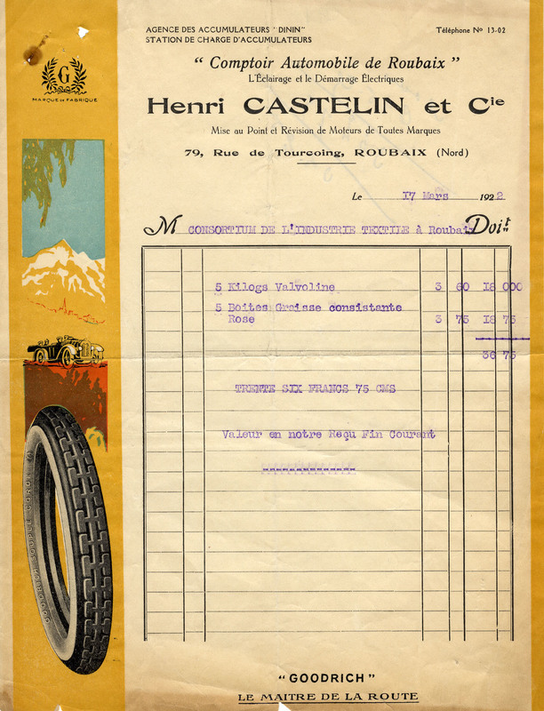 Comptoir automobile de Roubaix Henri Castelin et Cie