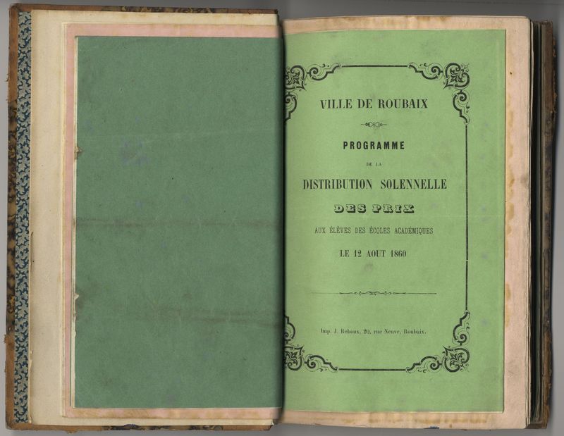 1860 - Distribution solennelle des prix aux élèves des écoles académiques