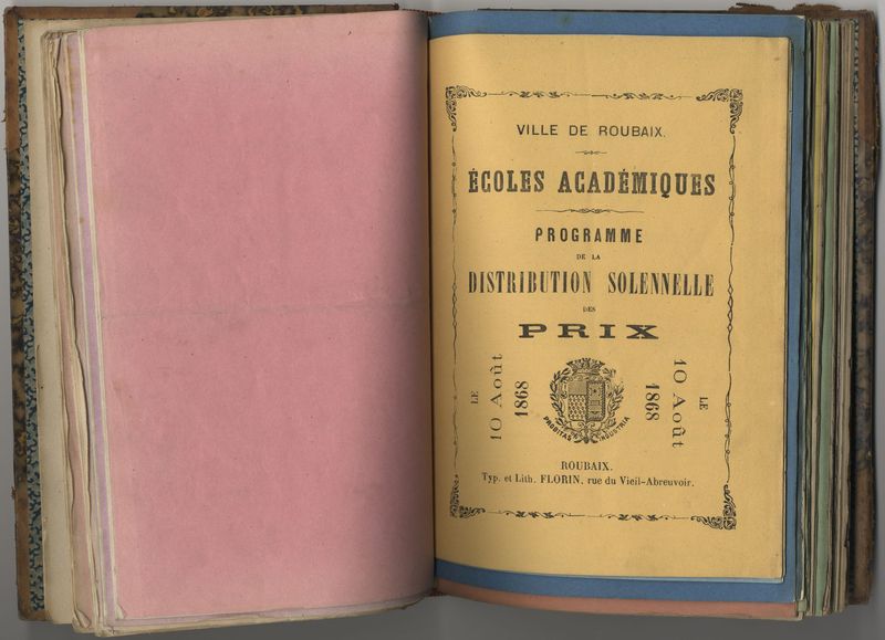 1868 - Distribution solennelle des prix aux élèves des écoles académiques
